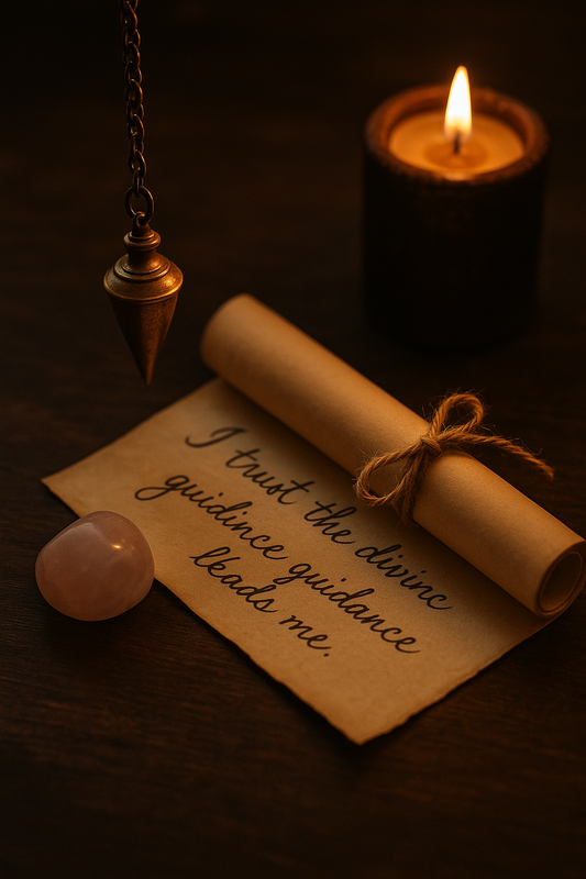 Affirmation Scroll + Pendulum Reading Bundle